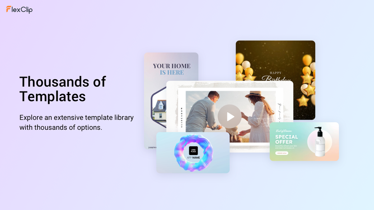 FlexClip video template library screenshot