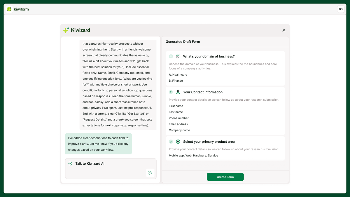 Kiwiform design customization panel for themes and branding