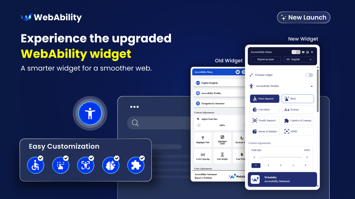 WebAbility.io accessibility widget showing visitor display options