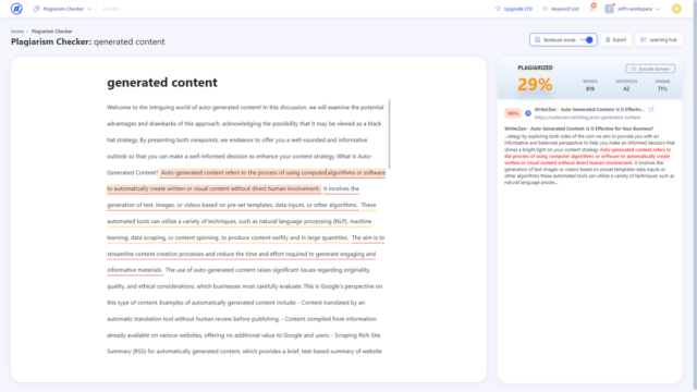 WriterZen golden topic opportunities dashboard