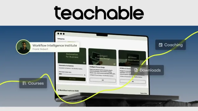 Teachable course builder dashboard on the Teachable website