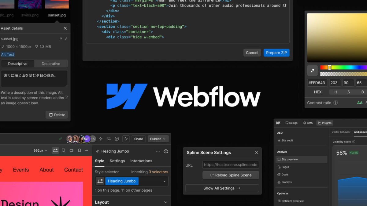 Webflow website homepage