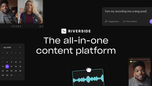 Riverside remote recording studio interface