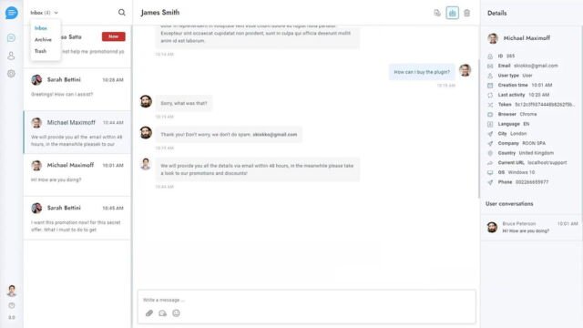 Support Board multichannel chatbot and live chat dashboard