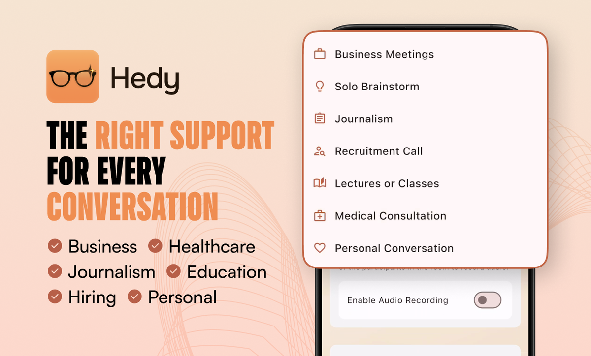 Hedy AI automatic suggestions during a live session