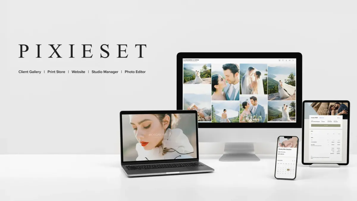 Pixieset client gallery interface