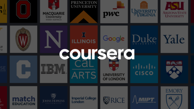 Coursera Plus course library on the Coursera website