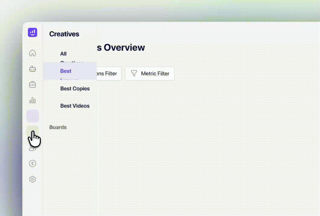 Growify creative performance analytics screenshot