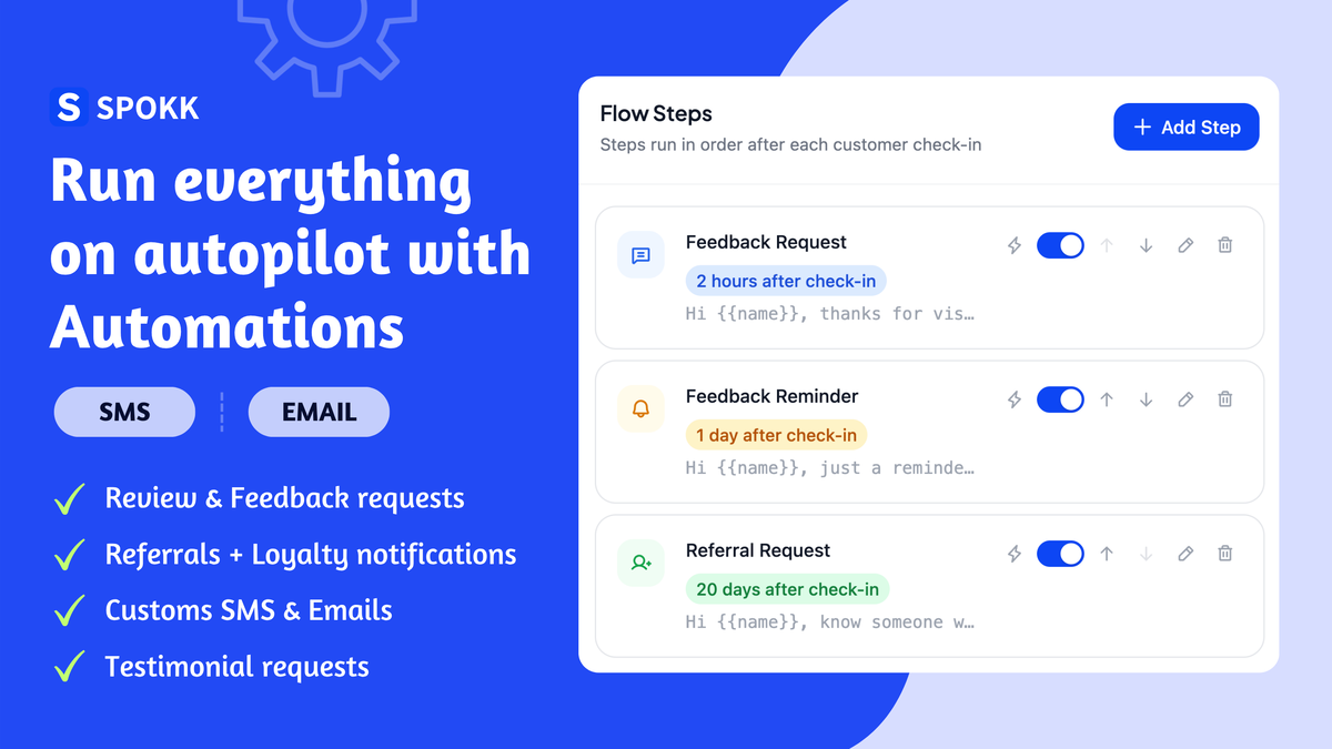 Spokk customer feedback automation sequence