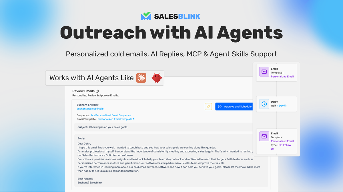 SalesBlink AI generating a personalized cold email sequence