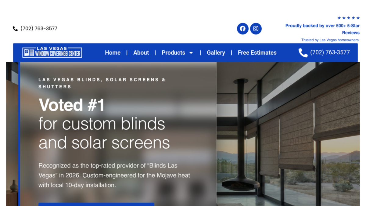 Las Vegas Blinds, Solar Screens & Shutters Window Coverings Center