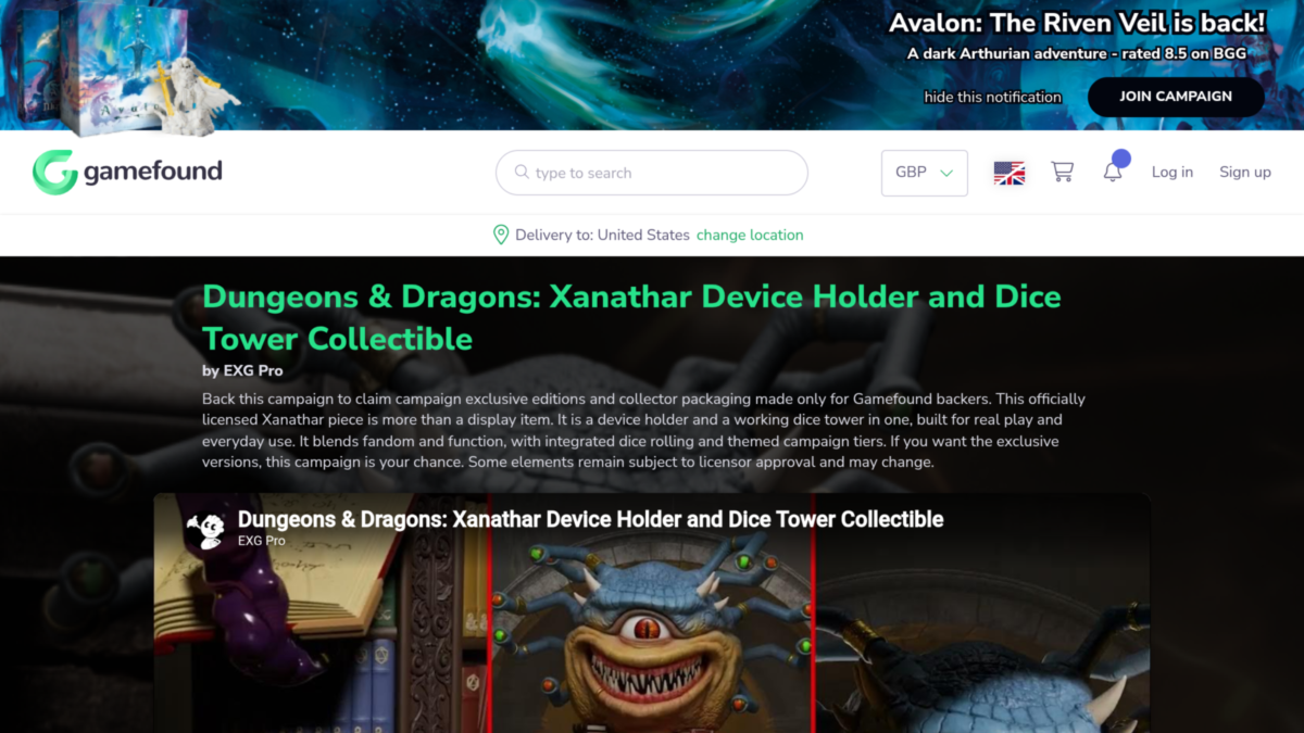 Xanathar Device Holder & Dice Tower Collectible