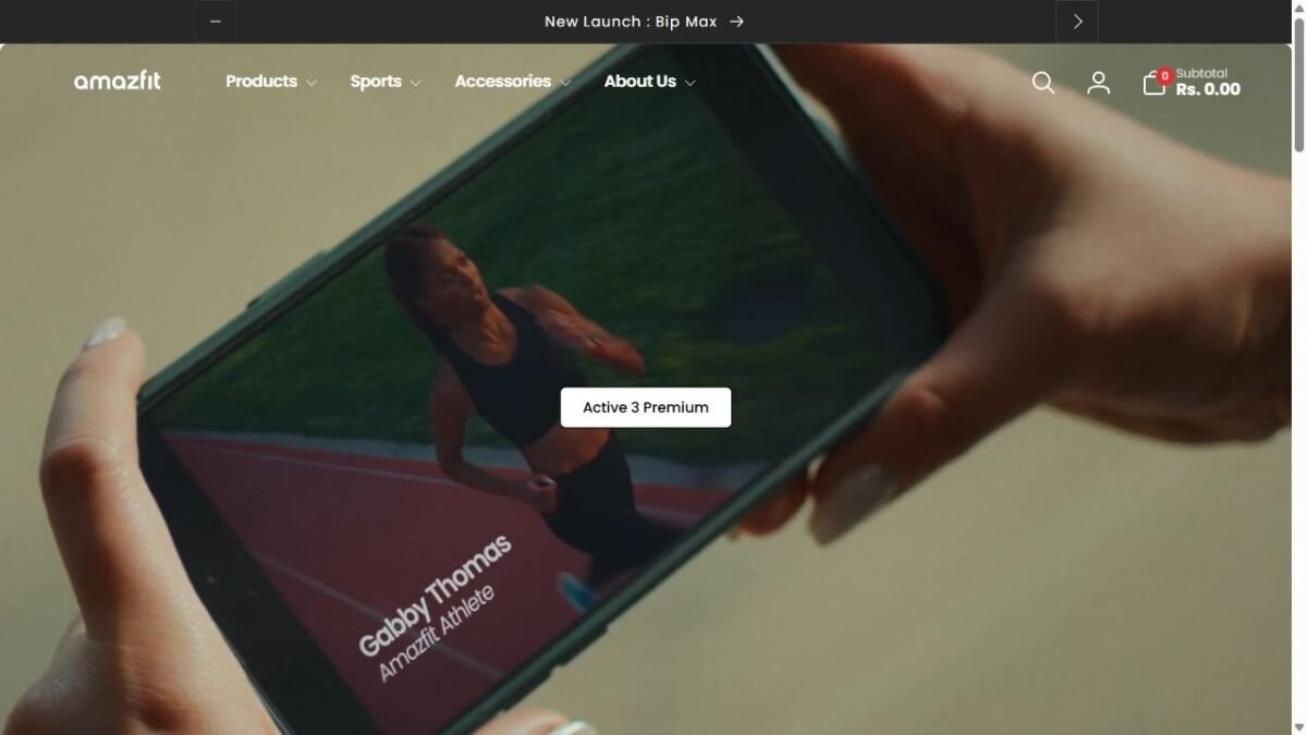 Amazfit website homepage