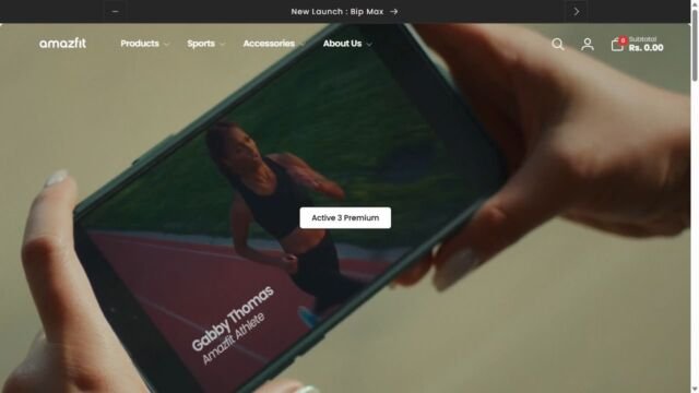 Amazfit website homepage