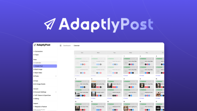 AdaptlyPost social media content calendar overview