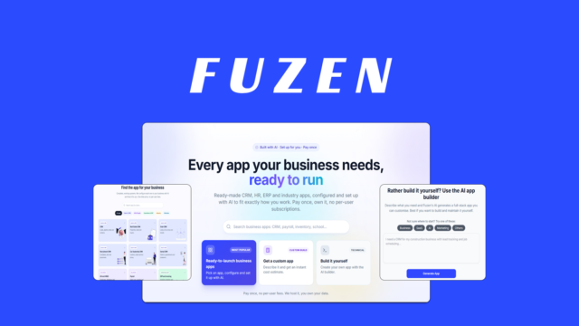 Fuzen AI app builder dashboard overview