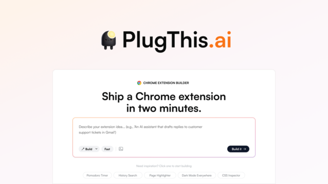 PlugThis AI chat interface for building a Chrome extension