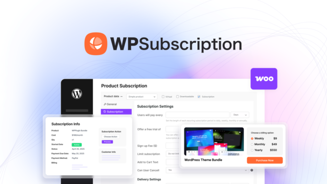 WPSubscription dashboard overview for WooCommerce subscriptions
