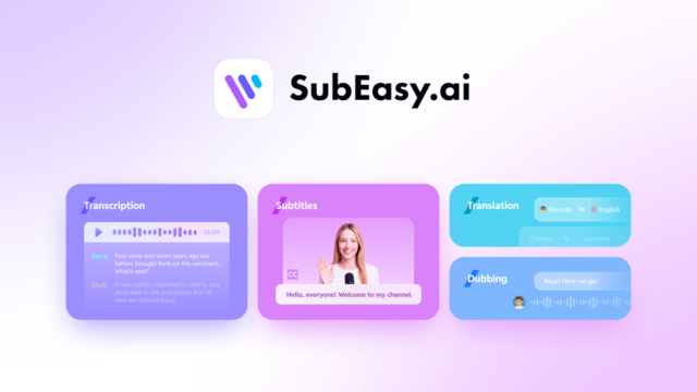SubEasy.ai interface showing automated video captions and translation