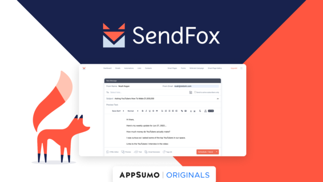 SendFox email campaign editor and automation dashboard