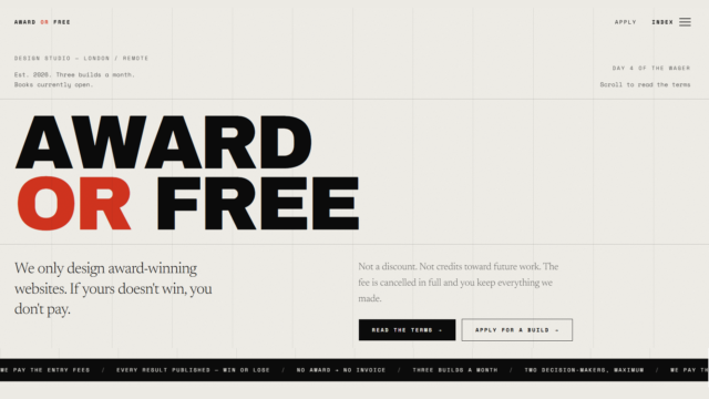 AwardOrFree award-winning website design