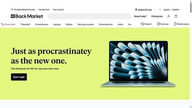 Back Market website homepage