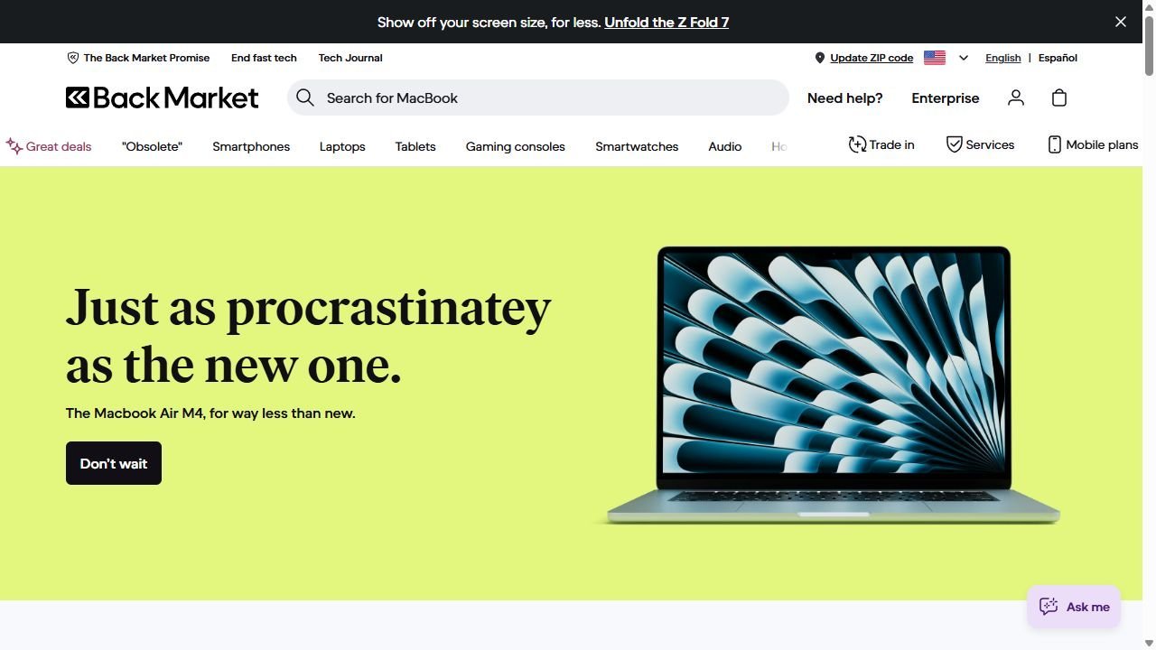 Back Market refurbished product listings