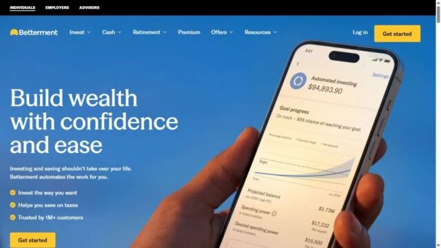 Betterment website homepage