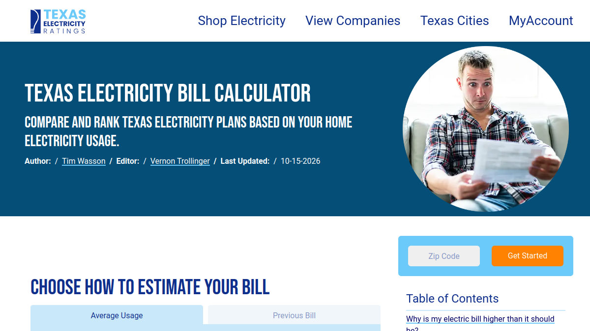 Texas Electricity Ratings
