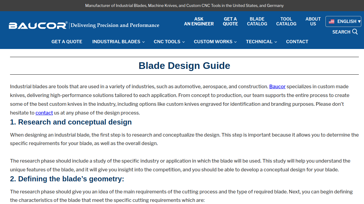 Baucor Precision Industrial Blades