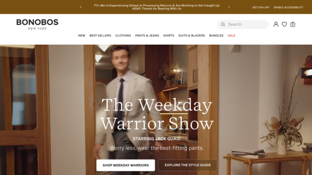 Bonobos website homepage