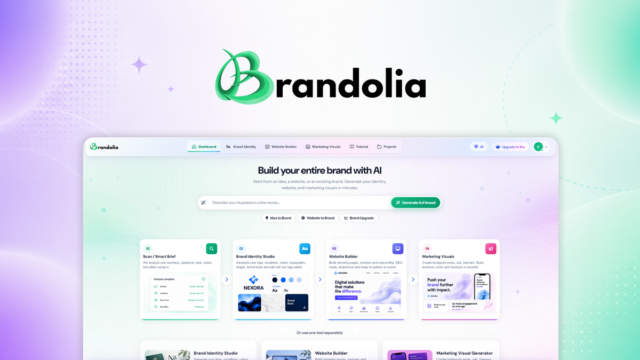 Brandolia AI brand identity generator dashboard