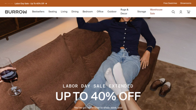 Burrow website homepage