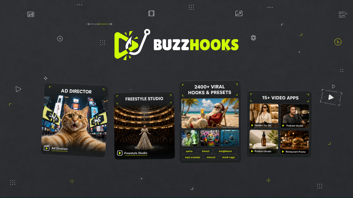 BuzzHooks AI ad video generator overview screen