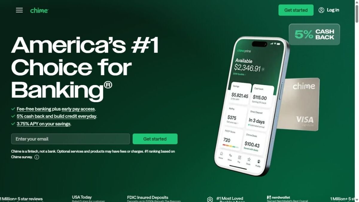 Chime website homepage