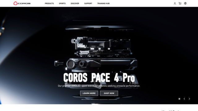 COROS website homepage