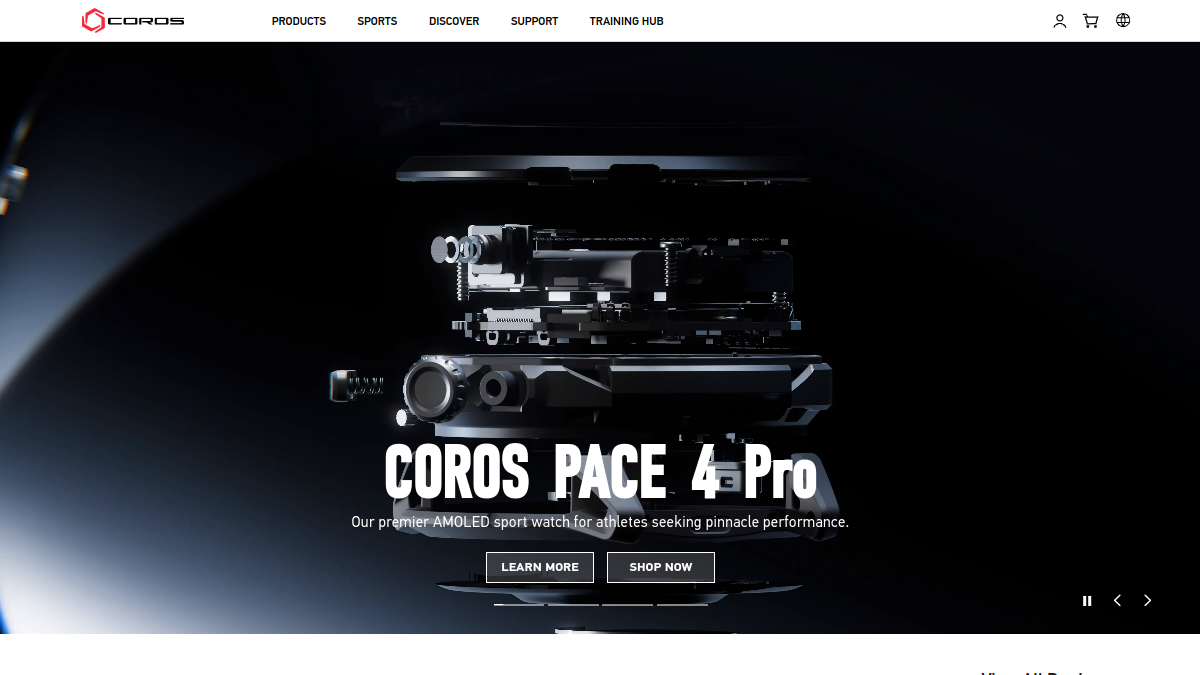 COROS website homepage