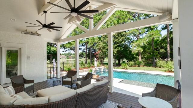 Covered porch built by Exterior Additions in the Charlotte, NC area