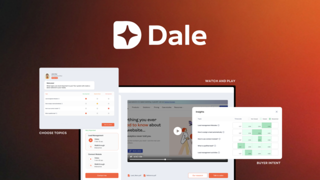 Dale dashboard showing an interactive product demo and viewer analytics