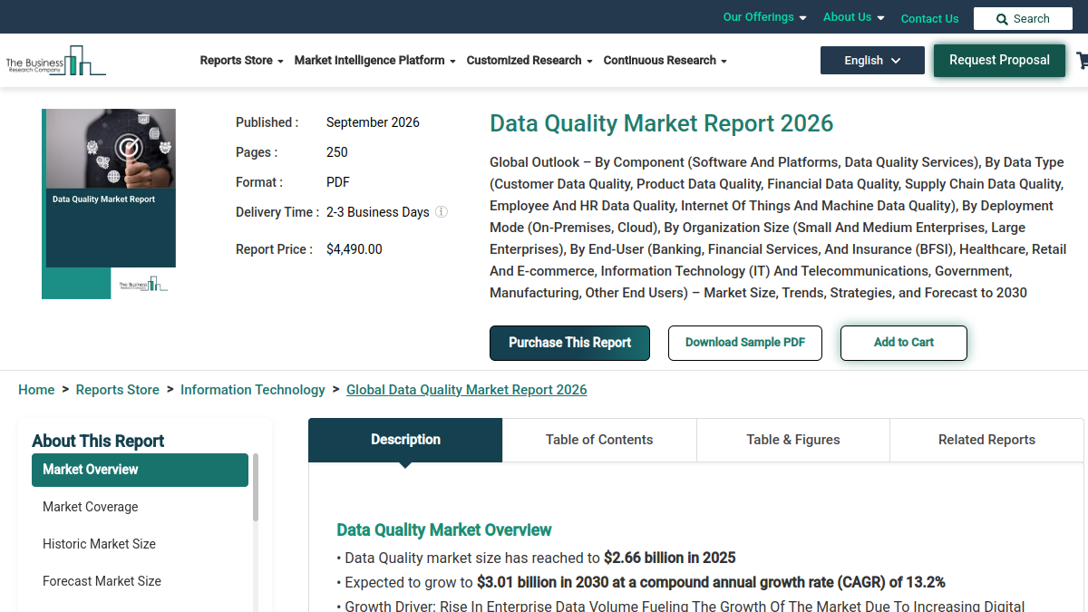 Data Quality Market Growth Report 2026-2030