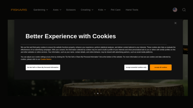 Fiskars website homepage