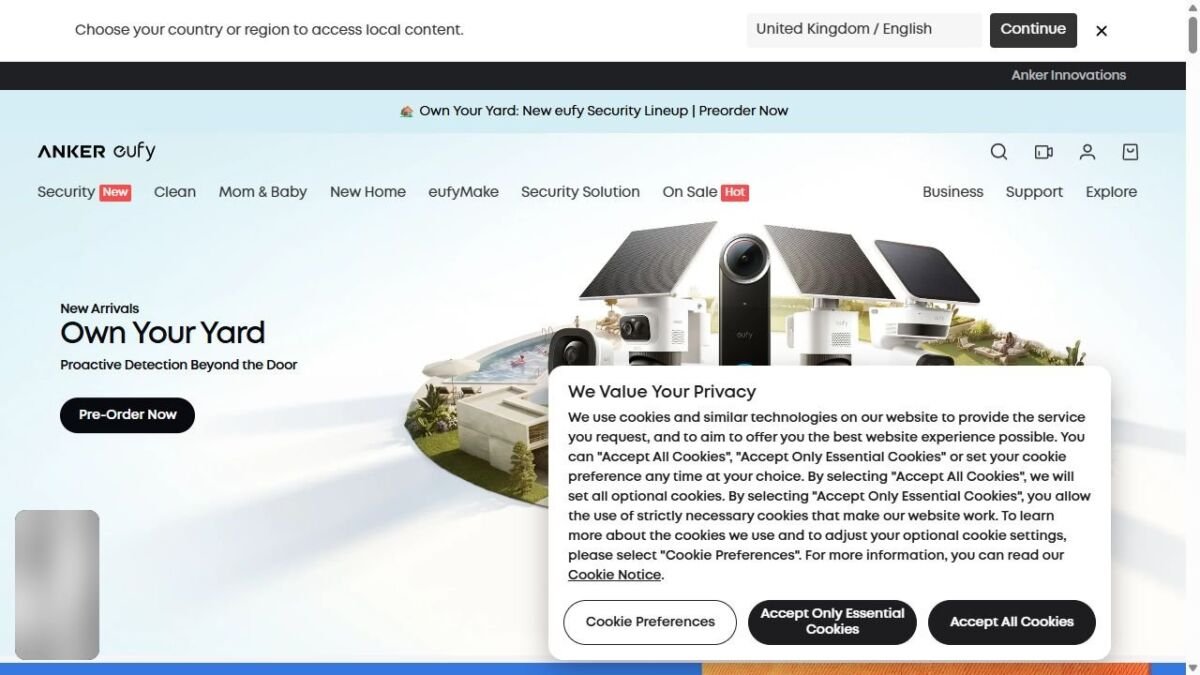 eufy website homepage
