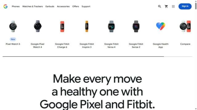 Fitbit website homepage