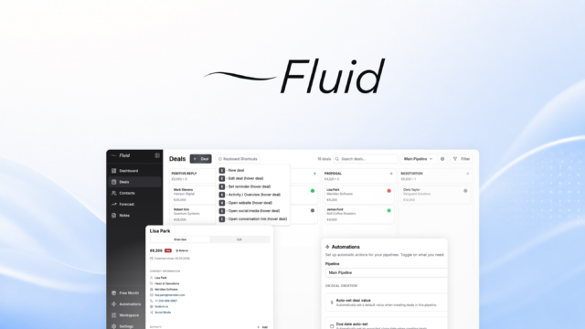 Fluid CRM visual sales pipeline dashboard overview