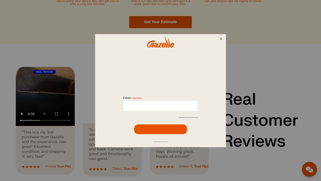 Gazelle trade-in and device listings