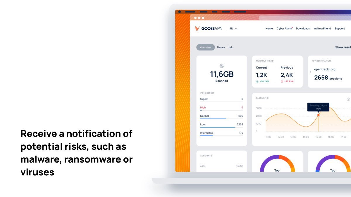 GOOSE VPN server location selection screen