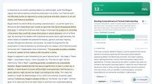 GradingPal showing an AI-graded student submission with evidence highlighted