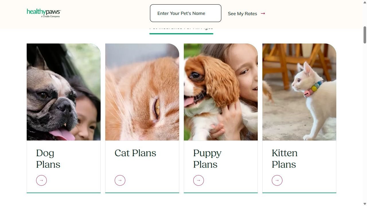 Healthy Paws pet insurance plans and coverage details