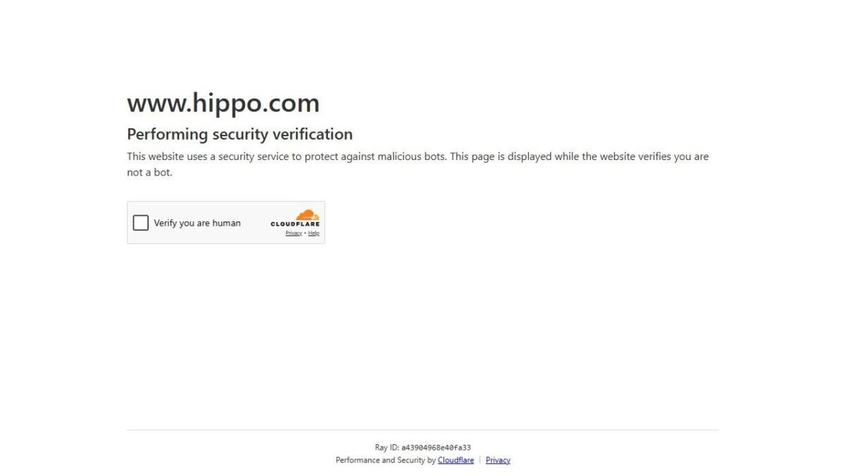 Hippo Insurance website homepage