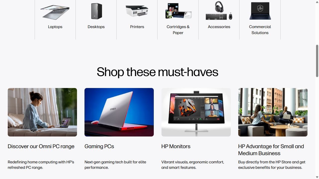 HP product range